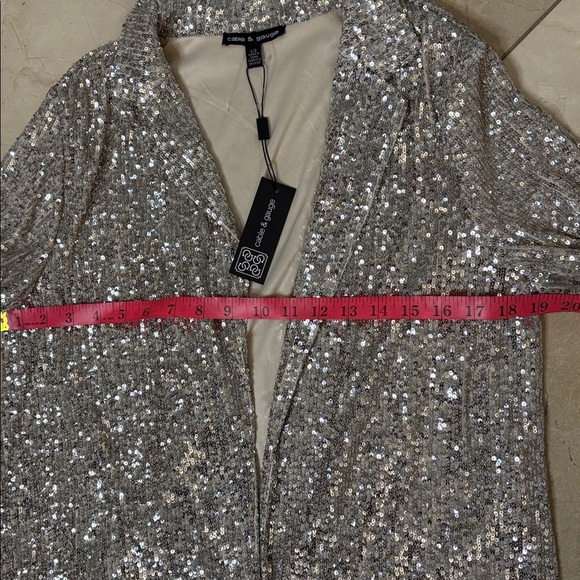 ⭐️ Cable & Gauge Silver Sequin Blazer- size Large - Picture 4 of 7